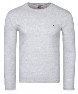 Longsleeve koszulka Tommy Jeans Slim Fit na długi rękaw męska szara