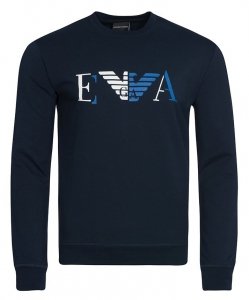 Bluza Emporio Armani EVA męska czarna bawełniana duże logo