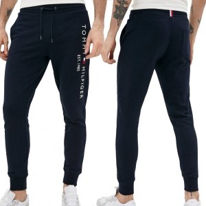 Spodnie Tommy Hilfiger dresowe spodnie męskie granatowe duże logo