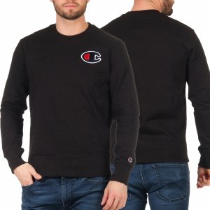 Champion bluza kangurka czarna męska logo 