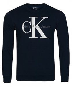  Bluza Calvin Klein męska granatowa duże logo bawełniana