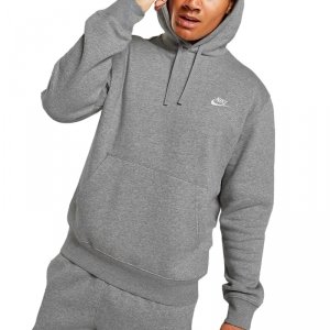 Bluza Nike szara z kapturem bawełniana kangurka