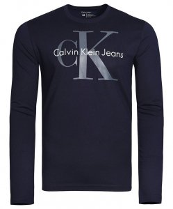 Longsleeve koszulka Calvin Klein Jeans na długi rękaw męska granatowa