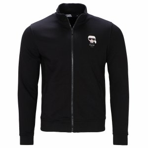 Bluza Karl Lagerfeld męska ze stójką rozpinana czarna