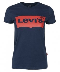 T-shirt damski koszulka Levi's Levis granatowa bawełniana małe logo