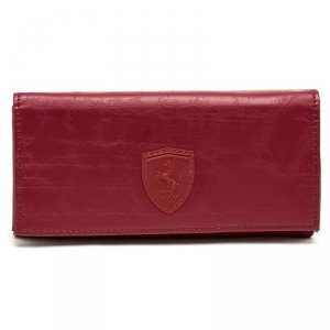Puma Ferrari portfel damski czerwony na bilon banknoty karty i dokumenty 