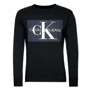 Bluza Calvin Klein męska czarna duże logo bawełniana