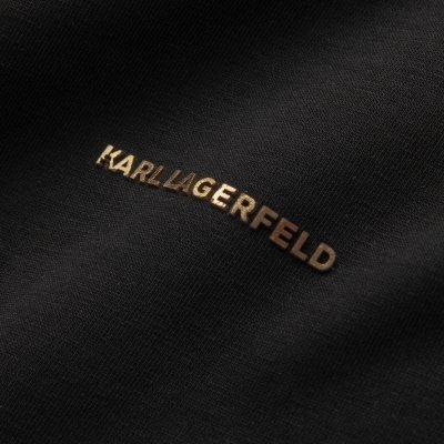 Karl Lagerfeld t-shirt koszulka czarna złote logo na środku
