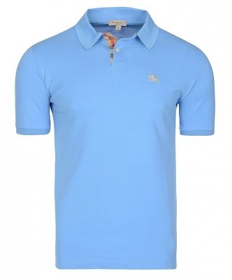 Burberry koszulka polo polówka męska Slim Fit błękitna z kołnierzykiem