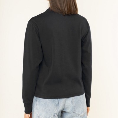 Longsleeve koszulka na długi rękaw Tommy Jeans czarna złote logo