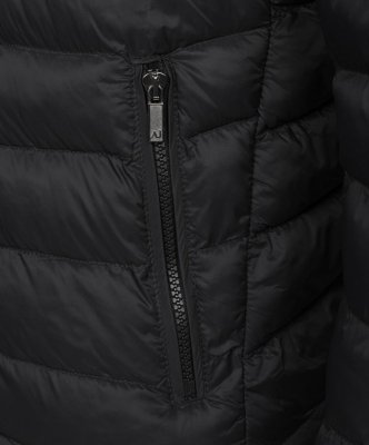Armani Jeans kurtka męska przejściowa jesienna czarna ze stójką