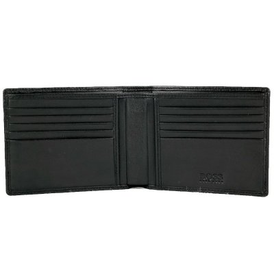 Portfel Hugo Boss Monist męski czarny na banknoty i karty skórzany