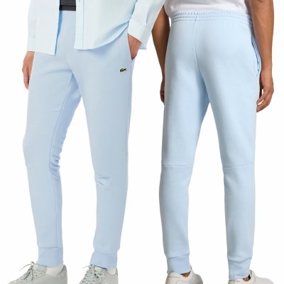 Spodnie męskie Lacoste błękitne bawełniane dresowe