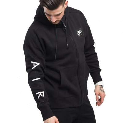  Nike Air komplet dresowy bawełniany męski spodnie bluza z kapturem czarny