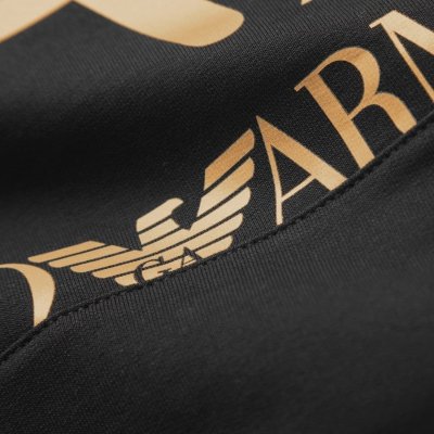 Bluza Emporio Armani EA7 męska czarna złote duże logo