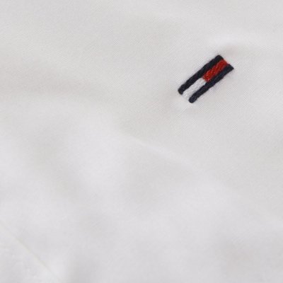 Koszula biała Tommy Jeans Slim Fit męska logo