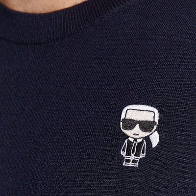 Sweter męski Karl Lagerfeld wełniany granatowy