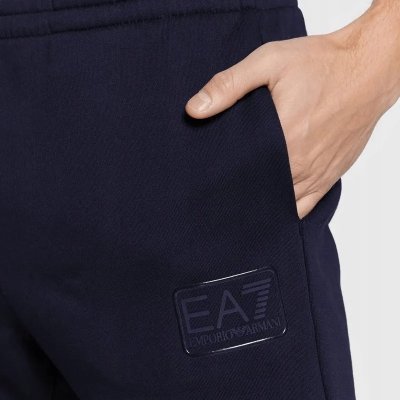 Komplet dresowy Emporio Armani EA7 bawełniany męski spodnie bluza ze stójką granatowy