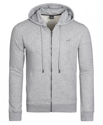 Bluza męska Hugo Boss szara rozpinana z kapturem bawełniana