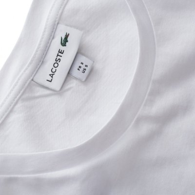 T-shirt koszulka Lacoste damska biała z okrągłym dekoldem bawełniana
