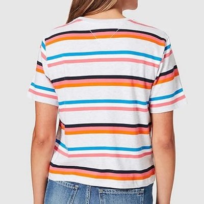 T-shirt Tommy Jeans koszulka bluzka damska kolorowa w paski