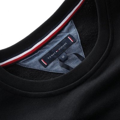 Bluza Tommy Hilfiger męska czarna wkładana przez głowę bawełniana