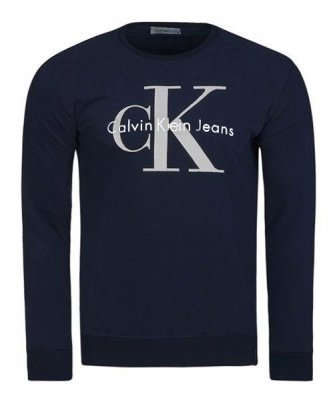Bluza Calvin Klein męska granatowa duże logo bawełniana