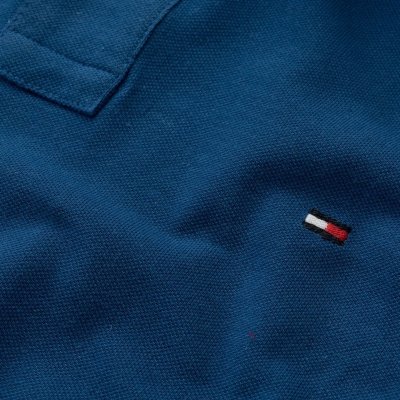 Polówka polo Tommy Hilfiger męska niebieska małe logo bawełniana