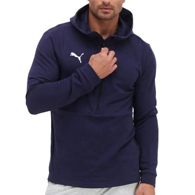 Puma bluza męska granatowa dresowa bawełniana z kapturem