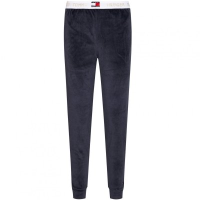 Tommy Hilfiger spodnie granatowe welurowe damskie 