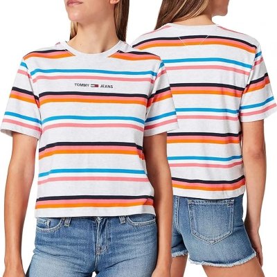 T-shirt Tommy Jeans koszulka bluzka damska kolorowa w paski