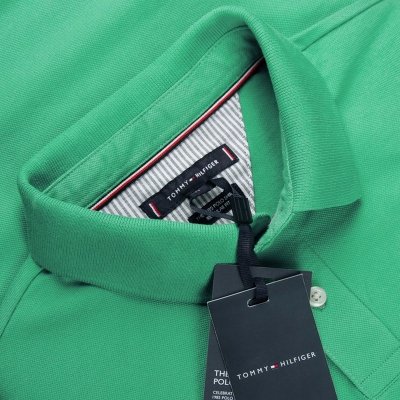 Polówka polo Tommy Hilfiger męska zielona Regular Fit małe logo bawełniana