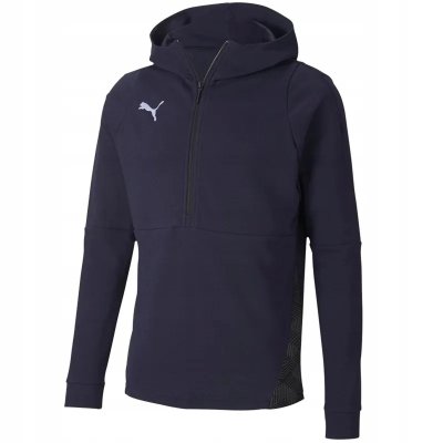 Puma bluza męska granatowa dresowa bawełniana z kapturem
