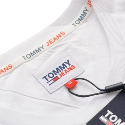 T-shirt Tommy Jeans koszulka męska z okrągłym dekoldem biała