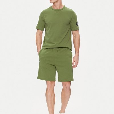 T-shirt Calvin Klein Jeans koszulka męska z okrągłym dekoldem zielona