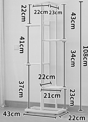 Stojak metalowy na kwiaty i doniczki 6-poziomowy kwietnik piętrowy czarny