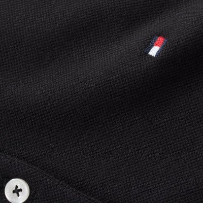 Polówka polo Tommy Hilfiger damska czarna Slim Fit małe logo bawełniana