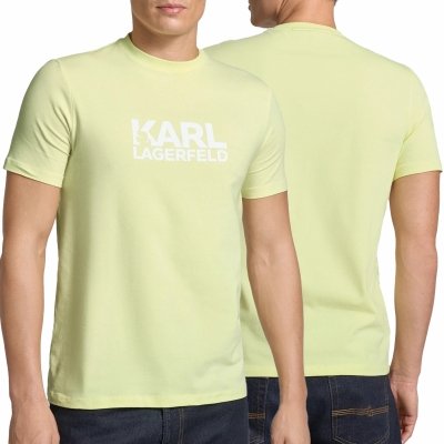 Karl Lagerfeld t-shirt koszulka żółta męska duże logo