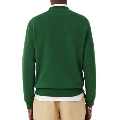 Bluza męska Lacoste zielona bawełniana wkładana przez głowę luźny krój