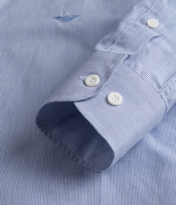 Emporio Armani koszula błękitna Modern Fit męska w paski