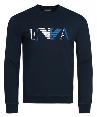 Bluza Emporio Armani EVA męska czarna bawełniana duże logo