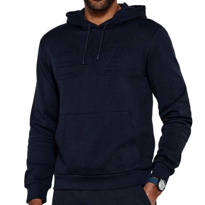 Bluza Emporio Armani EA7 męska granatowa z kapturem bawełniana