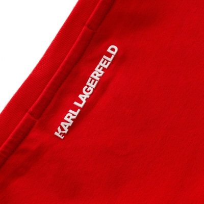 Karl Lagerfeld t-shirt koszulka damska logo na piersi czerwona z dekoldem V