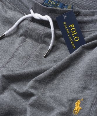 Spodenki Ralph Lauren szorty męskie szare małe logo bawełniane