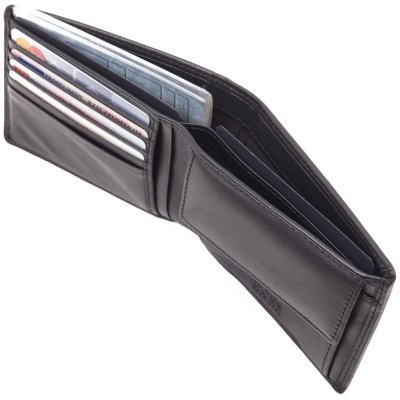 Portfel Hugo Boss Asolo męski czarny na bilon banknoty i karty skórzany