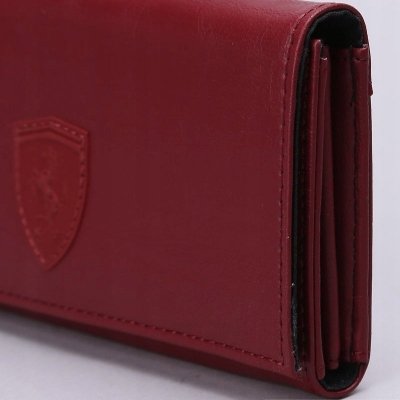 Puma Ferrari portfel damski czerwony na bilon banknoty karty i dokumenty 