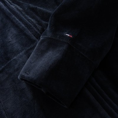 Tommy Hilfiger bluza welurowa męska rozpinana z kapturem