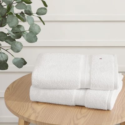 Zestaw ręcznik biały Tommy Hilfiger bawełniany 2 sztuki