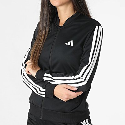 Adidas komplet dresowy czarny damski spodnie bluza 