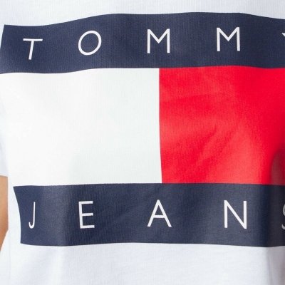 T-shirt Tommy Jeans koszulka bluzka damska biała duże logo
